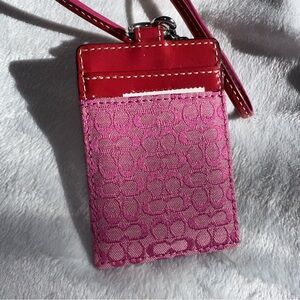 COACH Pink and Red Card Holder
